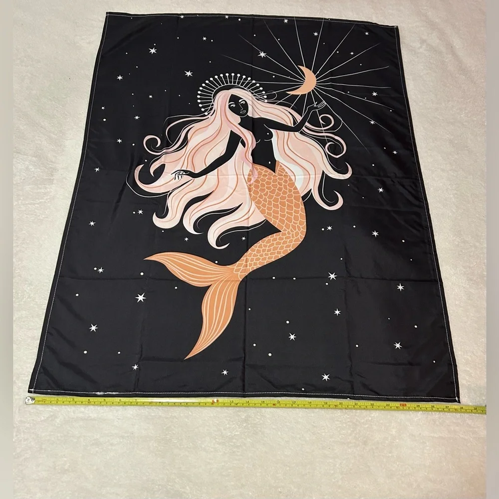 Sexy mermaid woman tapestry hair sea ocean dorm room decor home her gift moon